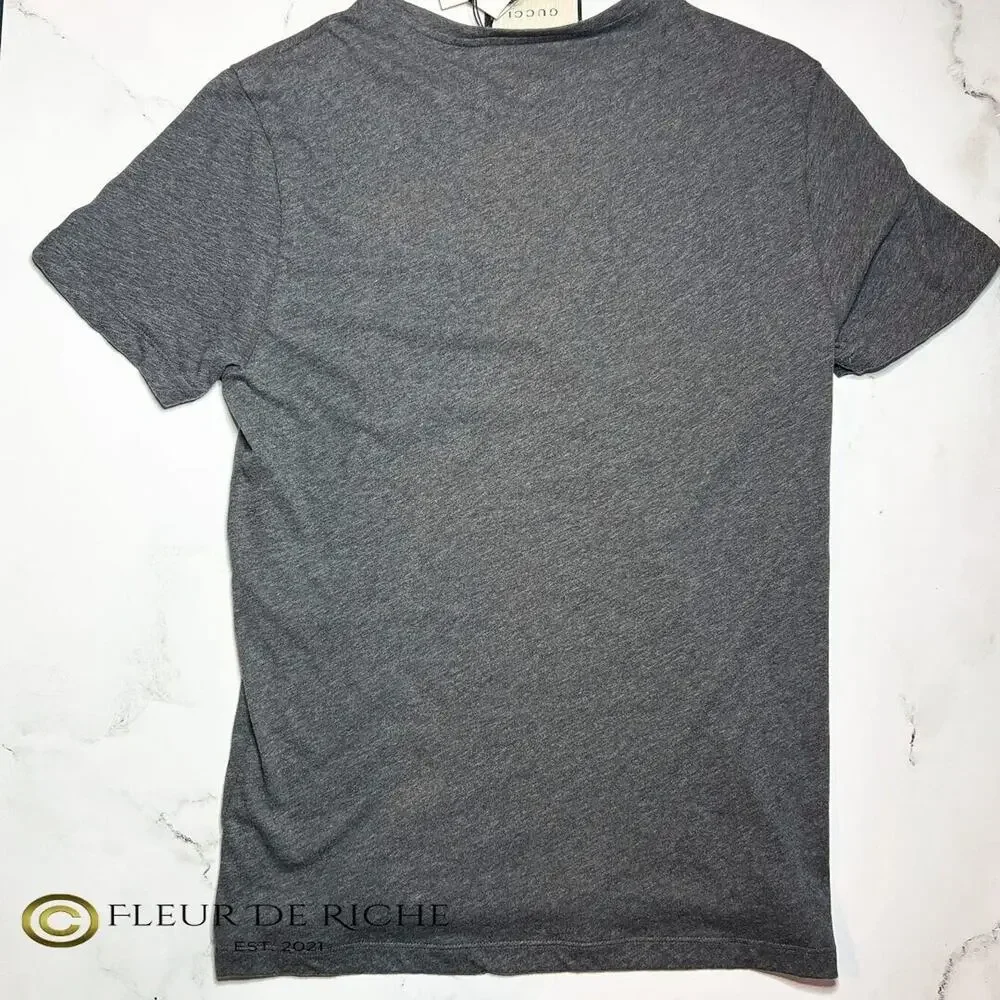 Unisex NWT Gucci Classic Logo Print T-shirt Gray sz XL - Picture 5 of 7